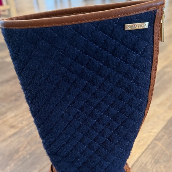 Nautica Navy Quilted and Brown Boots - Picture 8 of 13